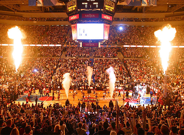 Detroit Pistons client pre-game opening.