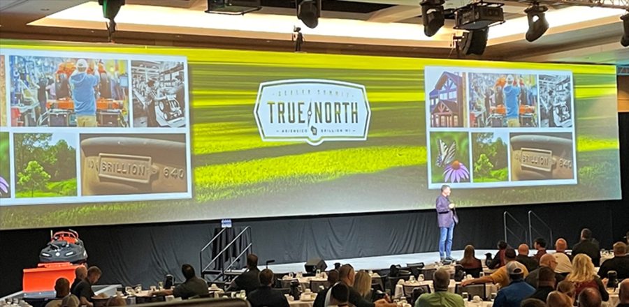 Large format screen for client event.